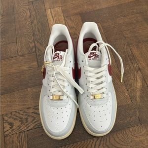 COPY - Nike air force ones red and grey with gold detail size 8.5